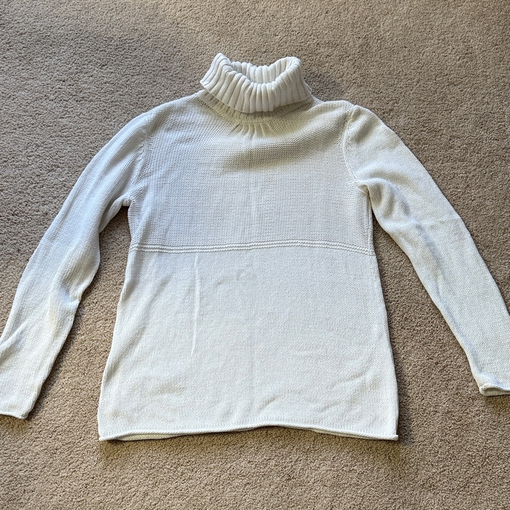 J. Jill Cream Turtleneck Knit Sweater